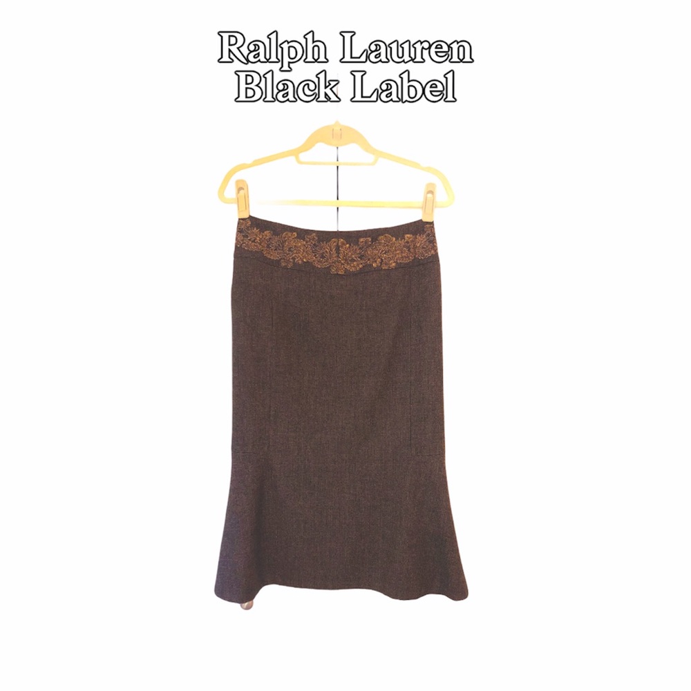 SOLD Ralph Lauren Black Label Houndstooth Skirt